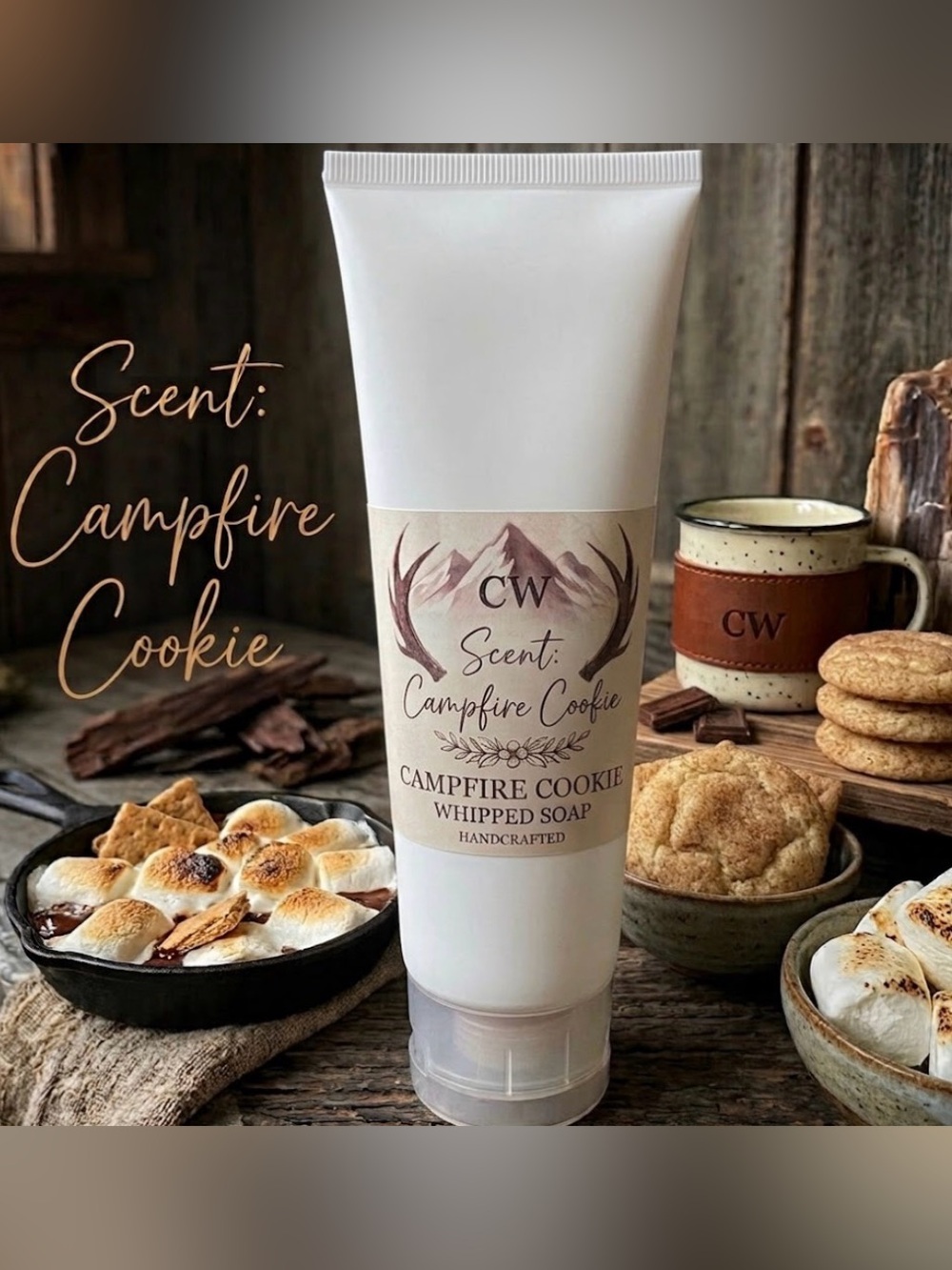 Campfire Cookie Whipped Soap- TRAVEL SIZE 100ML